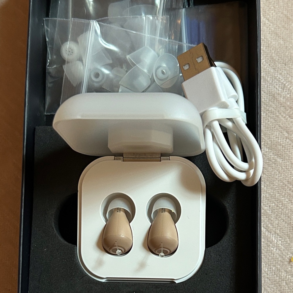AUDIEN ATOM 2 ~ Tiny Hearing Aids ~ New in Box, never worn. All parts intact USB